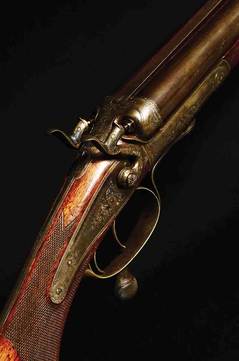 A Holland & Holland .500 Express 3¼ inch hammer double – one of the finest double rifles ever made. It was manufactured around 1895.
